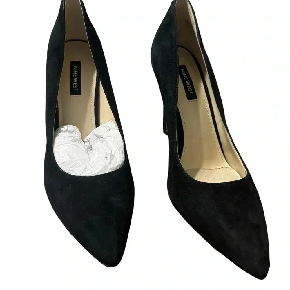 🖤 Nine West Ezra Black Suede Pointed Toe Pumps Size 9 ✨👠‎